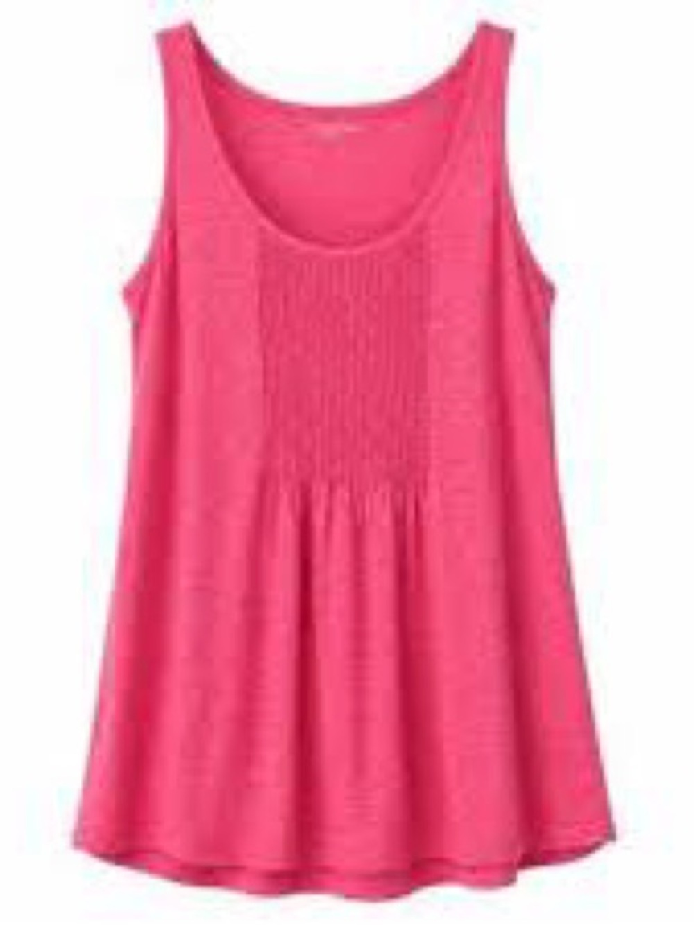 Eileen Fisher Pink 100% Linen Tank Scoop Neck Smocked lightweight Small